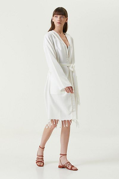 İrya Μπουρνούζι Serene Loincloth - Κίτρινο Πλεκτό Διάτρητο