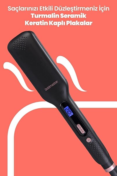 GOLDMASTER Cemre Digital Display Tourmaline Ceramic Wide Plate Ionic Hair Straightener