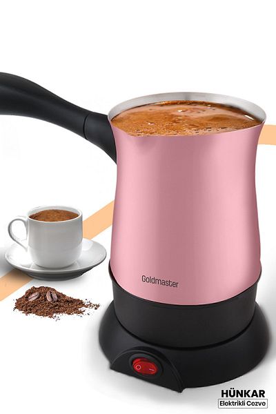 GOLDMASTER Hünkar Sedef Pink Stainless Steel 5 Cup Capacity Electric Coffee Pot