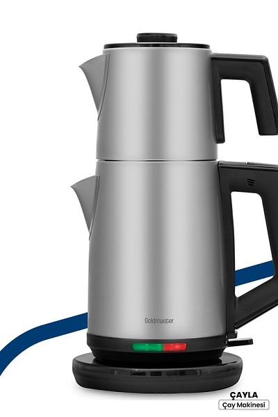 GOLDMASTER Çayla 2200 Watt Inox Stainless Steel Tea Maker And Kettle
