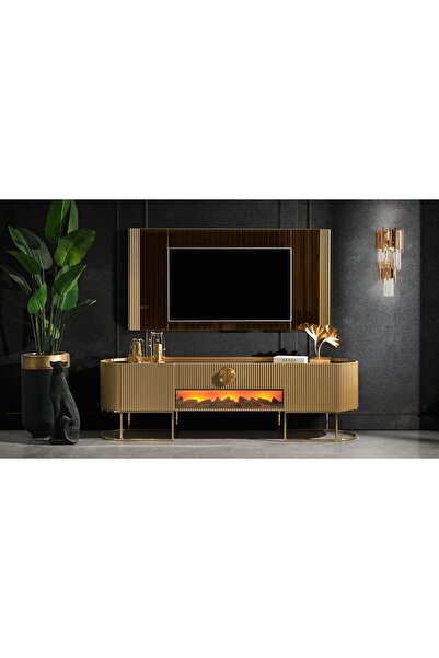 CaddeYıldız Crown Tv Ünitesi - Gold