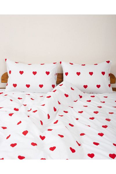 ENESSA Set cuvertură de pilota dublă elastică roșie - 200*220 cm King Size