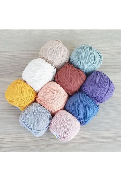 TıkTık AL %100 Pamuk Punch (panç) Ve Amigurumi Ipi Seti 10 Adet ( 50gr )