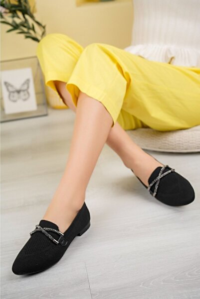 K KILINÇ DÜNYASI Triko Çarpraz Babet Siyah