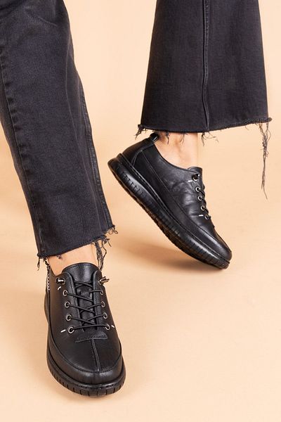 Getcho Pantofi casual negri Ayon din piele naturală