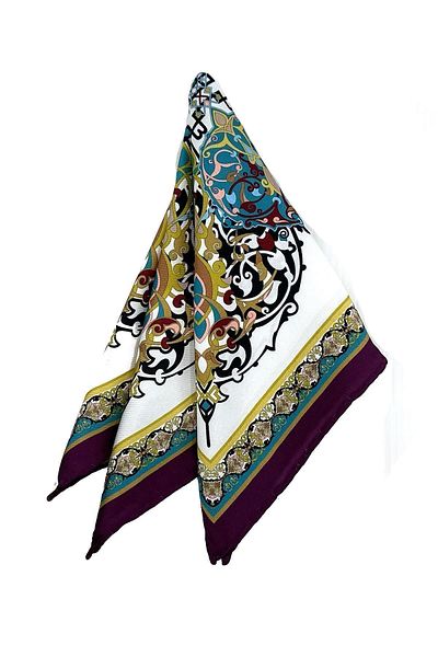 Kravatkolik Plum - Multicolored Motif Pattern Men's Pocket Handkerchief SPS630-110