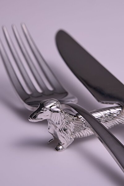 Milenyum Metal Brisingamen Gümüş Kaplama Figürlü 6'lı Bıçak Dayama Seti