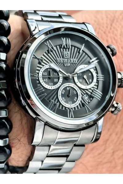 Reward Smoke Color, Steel Cord, Functions Activated, Special Lock System, Men's Wristwatch Bracelet Rosary