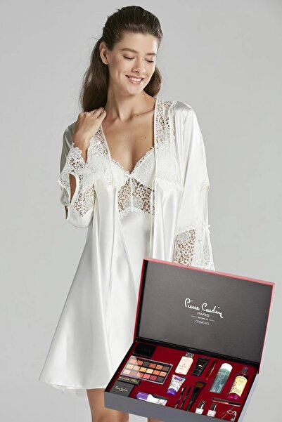 Genel Markalar Saten Gecelik Sabahlık Pijama Takım Şort Takım 6'lı & 19 Parça Makyaj Takımı  Gelin Çeyiz Seti