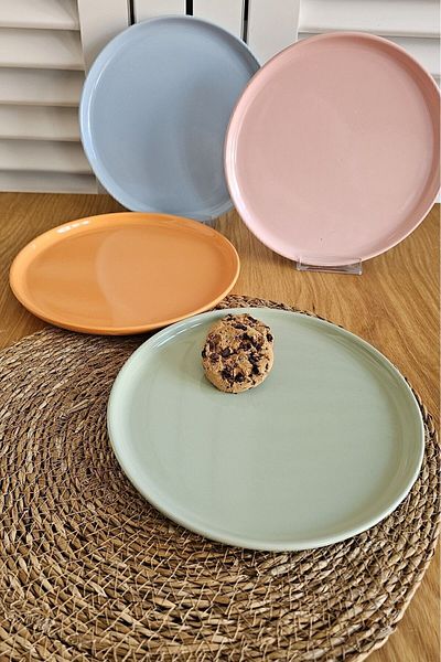 Keramika Rainbow Nordiç Cake Plate 22 cm 4 Pieces
