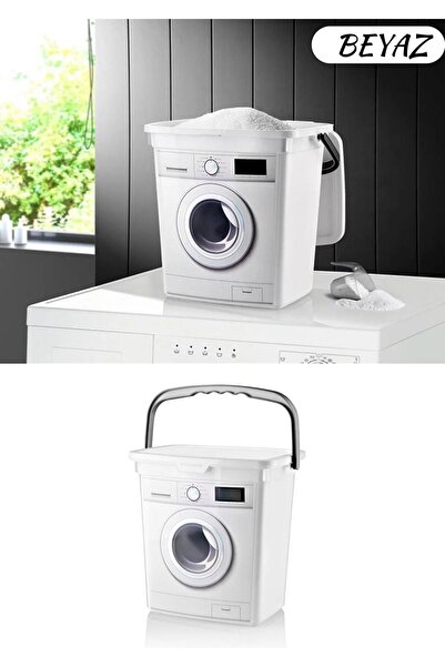 FERAH PLASTİK 12 Litre Dekoratif Deterjanlık Deterjan Kutusu Deterjan Kabı - 6 6l Makine Şekilli (2li)