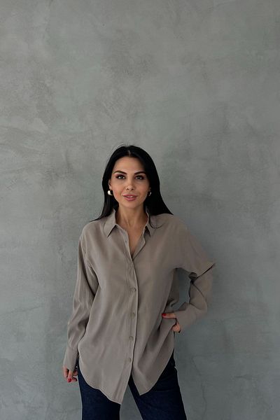 Seda Yalçın Atelier Long Sleeve Khaki Modal Basic Shirt