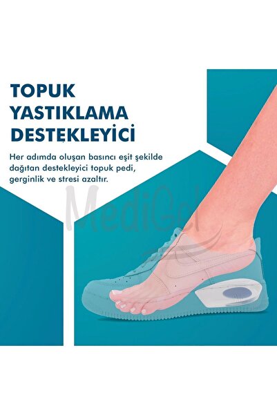 MediGel MG03 - Silikon Topuk Desteği | Topuk Dikeni Için Yumuşak Ortopedik Topuk Pedi, Şok Emici Gizli Jel