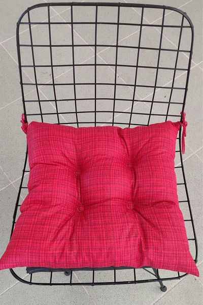 NMHC Square Red Chair Cushion 40 X 40 Cm| Garden Balcony Cushion| Cushion| 1 Piece