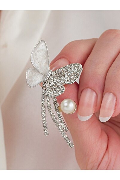 MRK Kadın İncili Kelebekli Broş