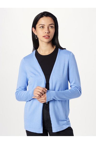 T Guel Women's Light Blue Knitted Plain Cardigan