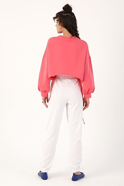 ALLDAY Λευκό φούτερ με λεπτομέρεια με κορδόνι