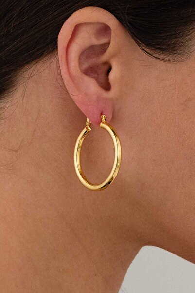 MRK Kadın Vintage Halka Çelik Gold Küpe