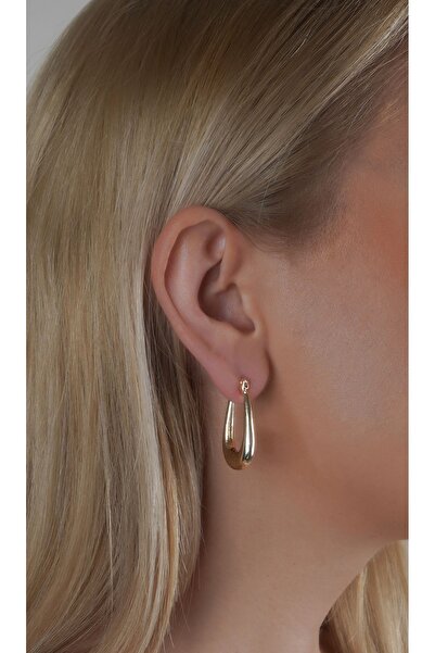 MRK Vintage Oval Halka Gold Kadın Küpe