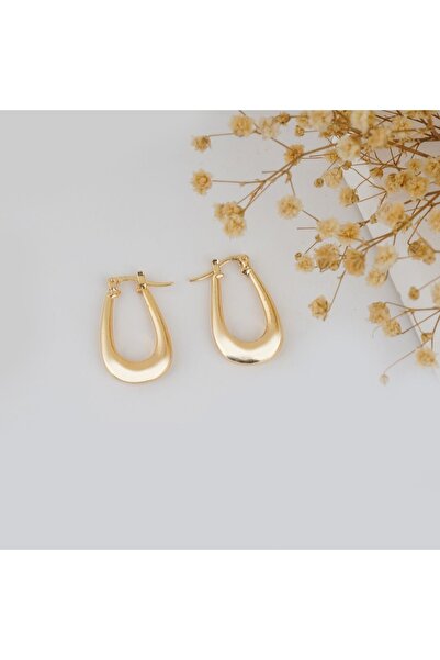 MRK Vintage Oval Halka Gold Kadın Küpe