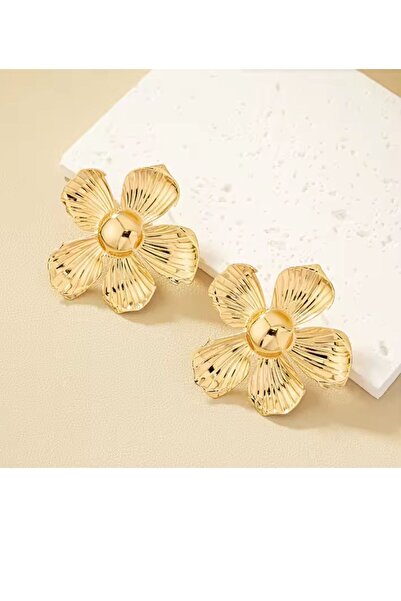 MRK Kadın Flower Çiçek Büyük Küpe