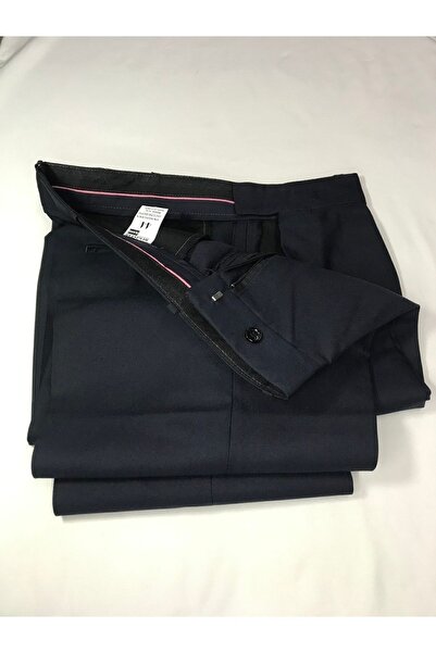 BUGİ GİYİM Erkek Kumaş Pantolon Siyah Klasik Kesim Yüksek Bel Baba Pantolonu Pileli