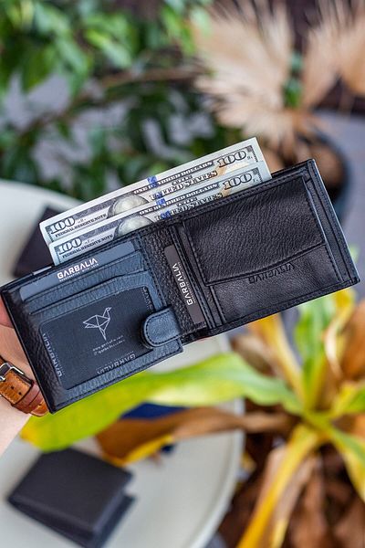 Garbalia Schalke Black Men's Wallet - Genuine Leather, Inside Placket, Coin Compartment
