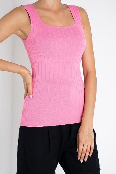 Butik Arvila Women's Sleeveless Blouse Thick Strap Athlete Thin Summer Square Collar Knitwear