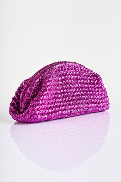 SU SHOE BOUTIQUE Kadın Fuşya Deri İp Clutch Çanta
