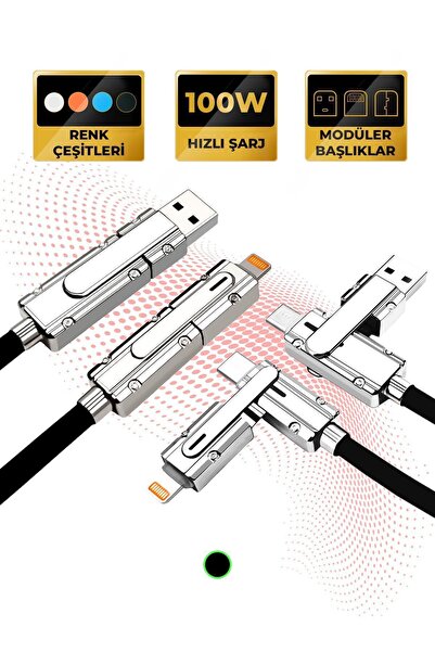 Case Usb/typec - Typec/lıghtnıng Modüler Şarj Kablosu / Şarj Aleti / Data Akt...