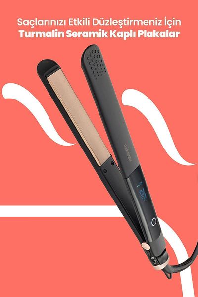 GOLDMASTER Betty Ceramic Ionic Function Hair Straightener - Lcd Display, Keratin Coated Plate