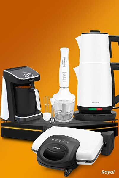 GOLDMASTER Royal Beyaz 17 Parça Avantajlı Elektronik Evlilik Paketi Elektrikli Mutfak Çeyiz Seti