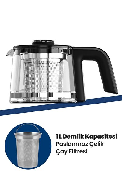 GOLDMASTER Inox German Schott Glass Tea Maker and Led Light Kettle Inox Steel Turkish Coffee Maker