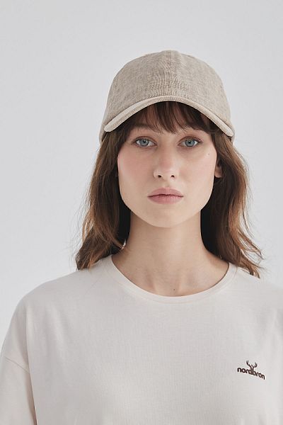 Nordbron Unisex Oil Green Linen Summer Anti-Sweat Cap Hat Adjustable Detailed Cotton Inner Lining Bethnal
