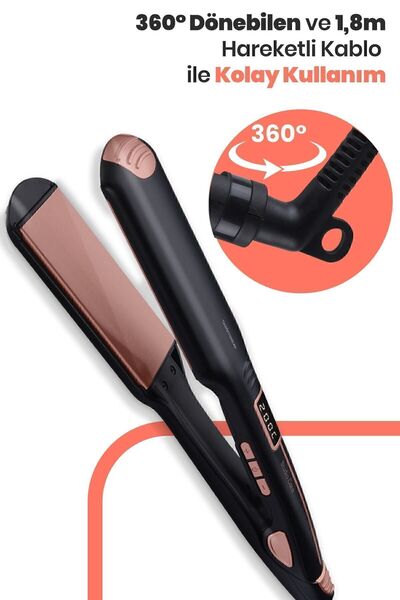 GOLDMASTER Defne Digital Display Tourmaline Keratin Ceramic Wide Plate Hair Straightener Gm7186