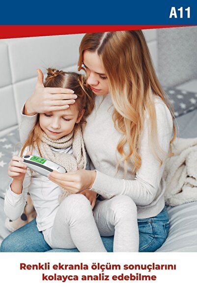 Nec A11 Geniş Ekranlı Kulaktan Ve Alından Dijital Temassız Ateş Ölçer