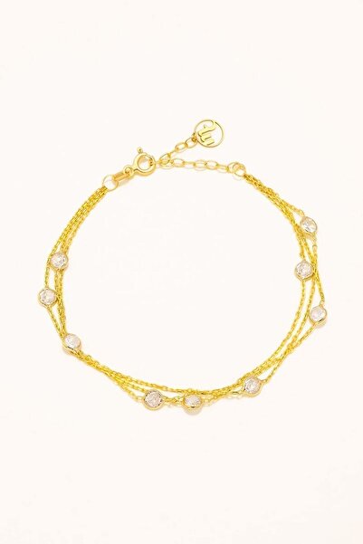 Marie Claire Üç Sıralı Yuvarlak Zirkon Taşlı Bileklik Shine Koleksiyon