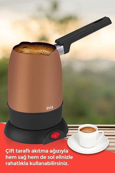 Evia Magnificent Gold 850 Watt Double Mouth Stainless Steel Electric Coffee Pot