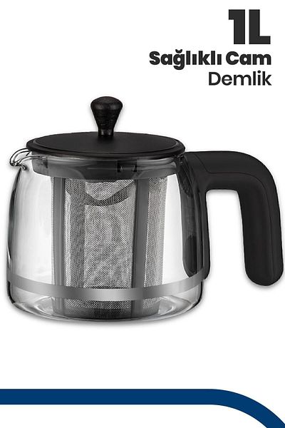 GOLDMASTER Emirgan Black 2200 Watt Large Chamber Stainless Steel Tea Maker and Kettle