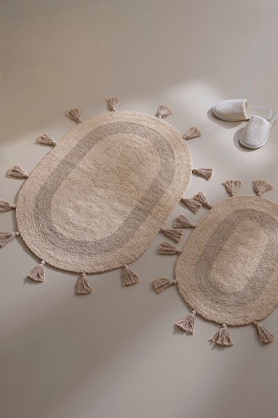 İrya Χάνα 100% βαμβακερό χαλάκι μπάνιου μπεζ 40x60+60x90