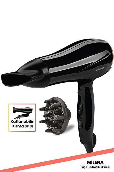 GOLDMASTER Milena In-6116 Katlanabilir Saç Kurutma Makinesi Siyah