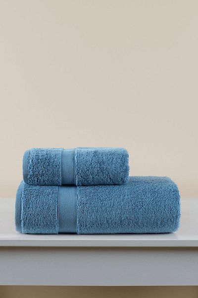 İrya Luxe Premium 2-Piece Blue Towel Set - 100% Cotton, 50x90-70x140