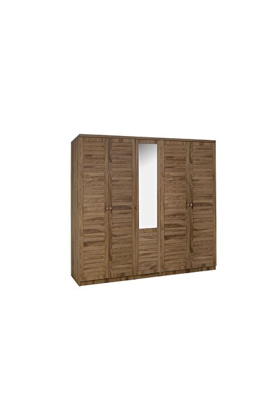 CaddeYıldız Justo Ceviz Gardrop - 5 Kapılı