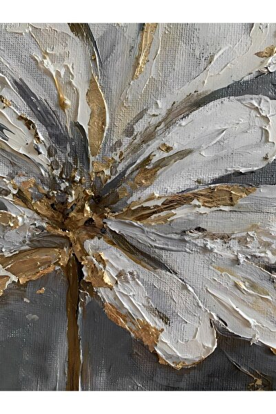 Harikabirev |beyaz-gri Çiçek Kombini |pleksi Çerçeveli Mdf Tablo 3dky