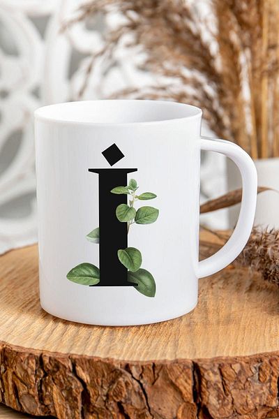 Kravatkolik Initial Printed Mug with Letter I