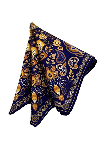 Kravatkolik Ανδρικό μαντήλι τσέπης με μοτίβο σε μπλε ναυτικό χρώμα SPS625-107