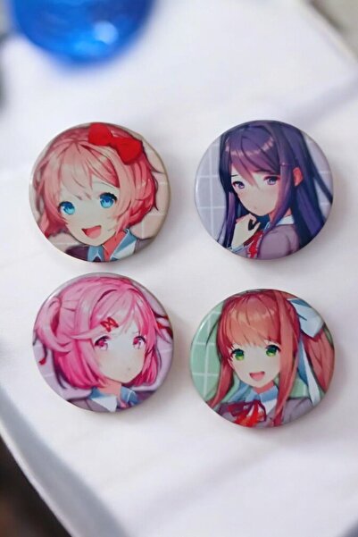 Major Selection Doki Doki Edebiyat Kulübü Buton Rozet 4 Adet 44mm