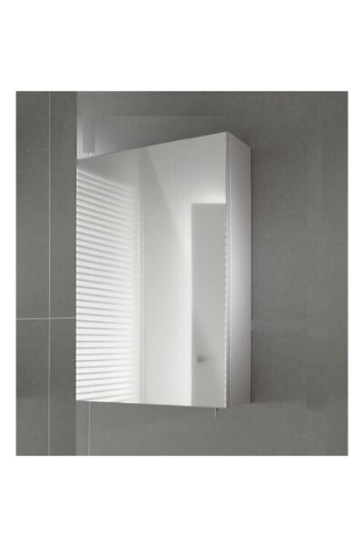 Taç-Dek Tek Kapaklı %100 Suntalan Aynalı Banyo Dolabı Üst Modülü Beyaz Suntalam Üst Modül 60x40