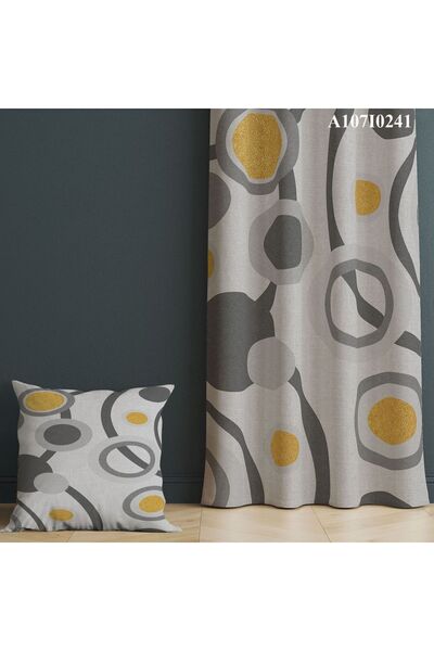 A2ZTR Dijital Baskılı Fon Perde ( Tek Kanat ) Ve Kırlent Kılıfı