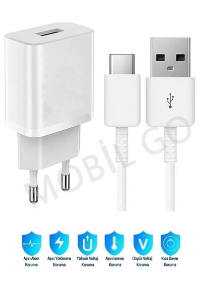 MOBİL GO Samsung Galaxy M14 5G Uyumlu Type-C Girişli Hızlı Şarj Aleti